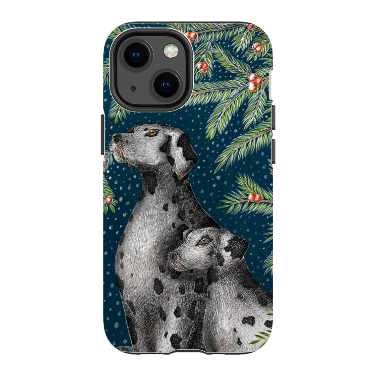 iPhone Tough Case - Christmas Dalmatians By Catherine Rowe