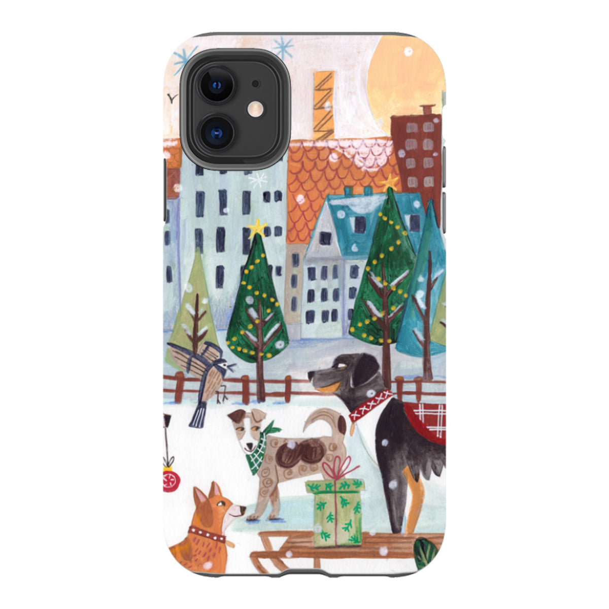 iPhone Schutzhülle Robust – Weihnachts-Hunde von Caroline Bonne Muller