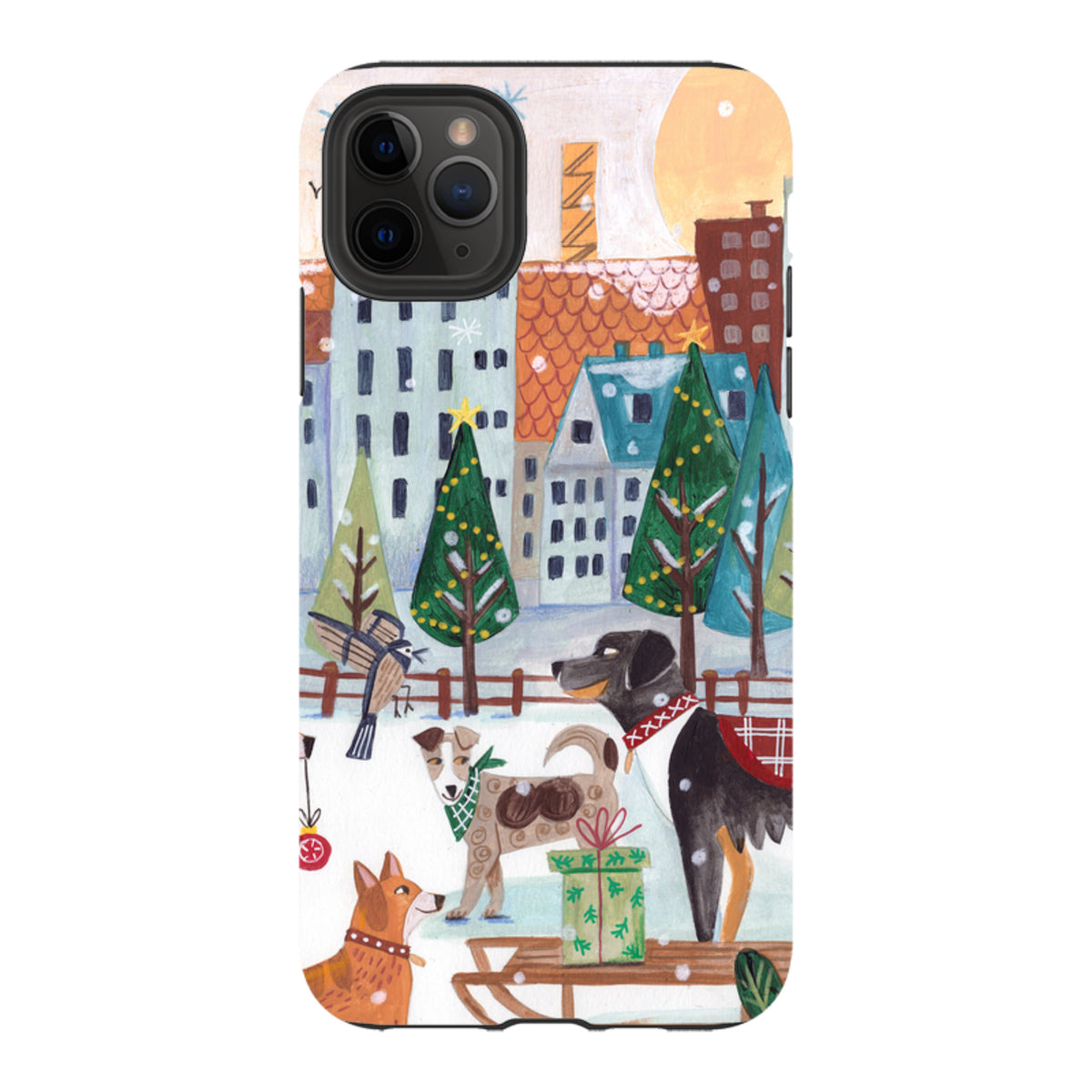 iPhone Schutzhülle Robust – Weihnachts-Hunde von Caroline Bonne Muller