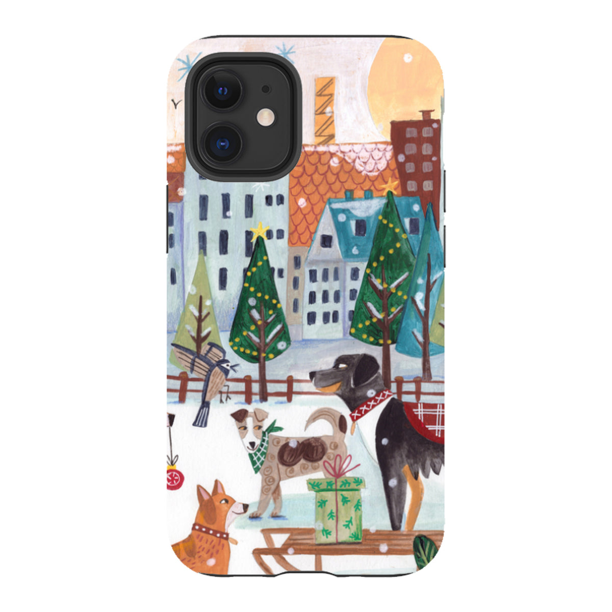 iPhone Schutzhülle Robust – Weihnachts-Hunde von Caroline Bonne Muller