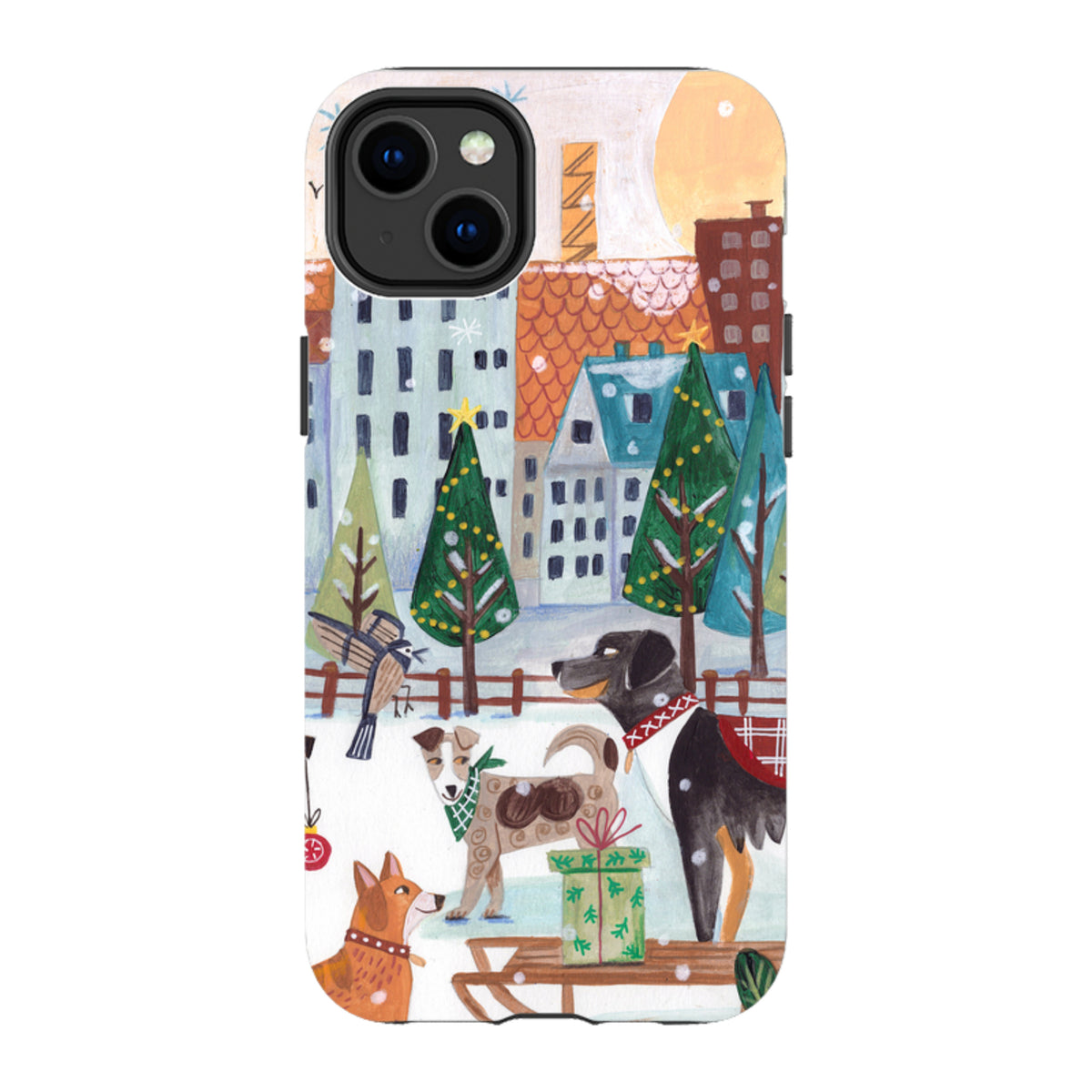 iPhone Schutzhülle Robust – Weihnachts-Hunde von Caroline Bonne Muller