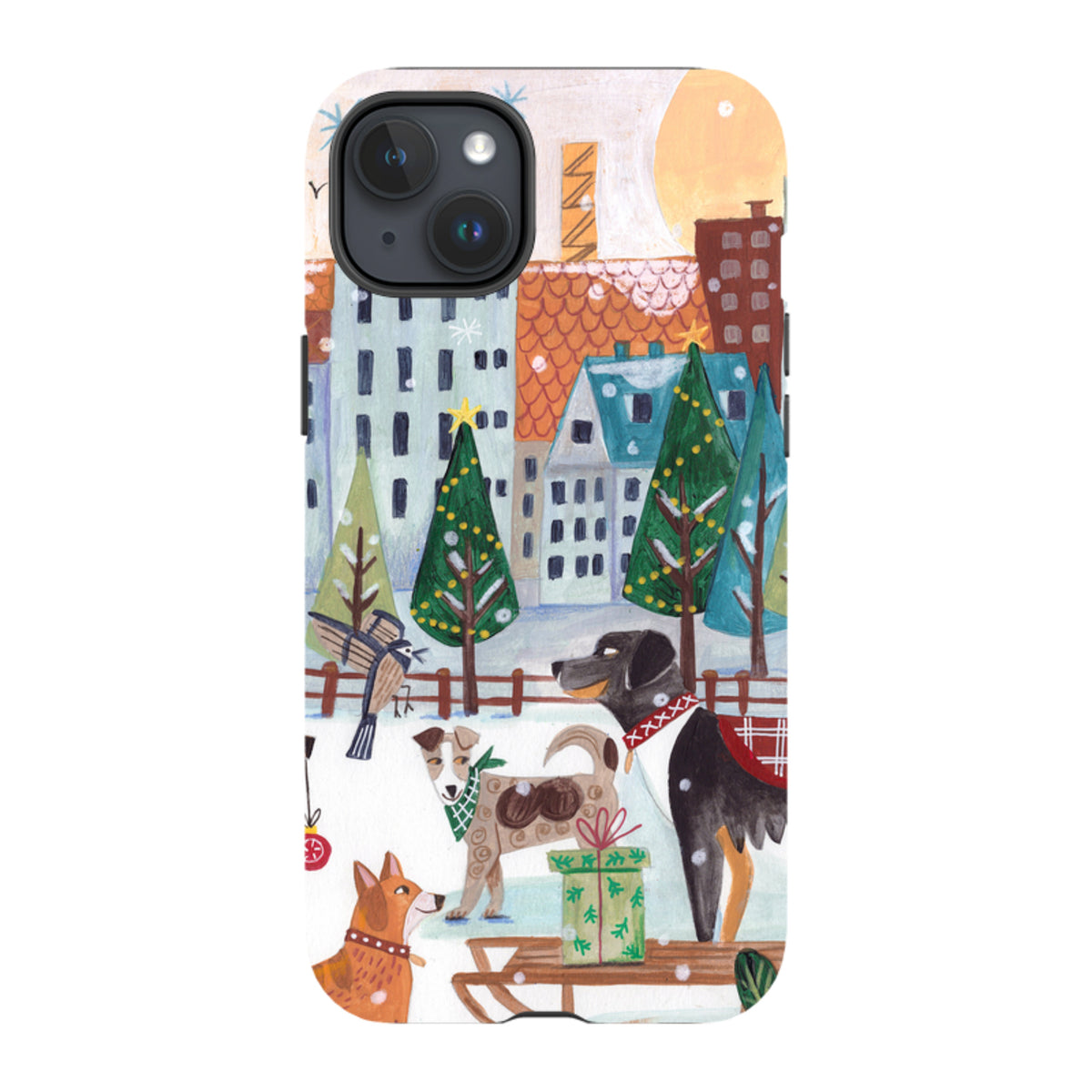 iPhone Schutzhülle Robust – Weihnachts-Hunde von Caroline Bonne Muller