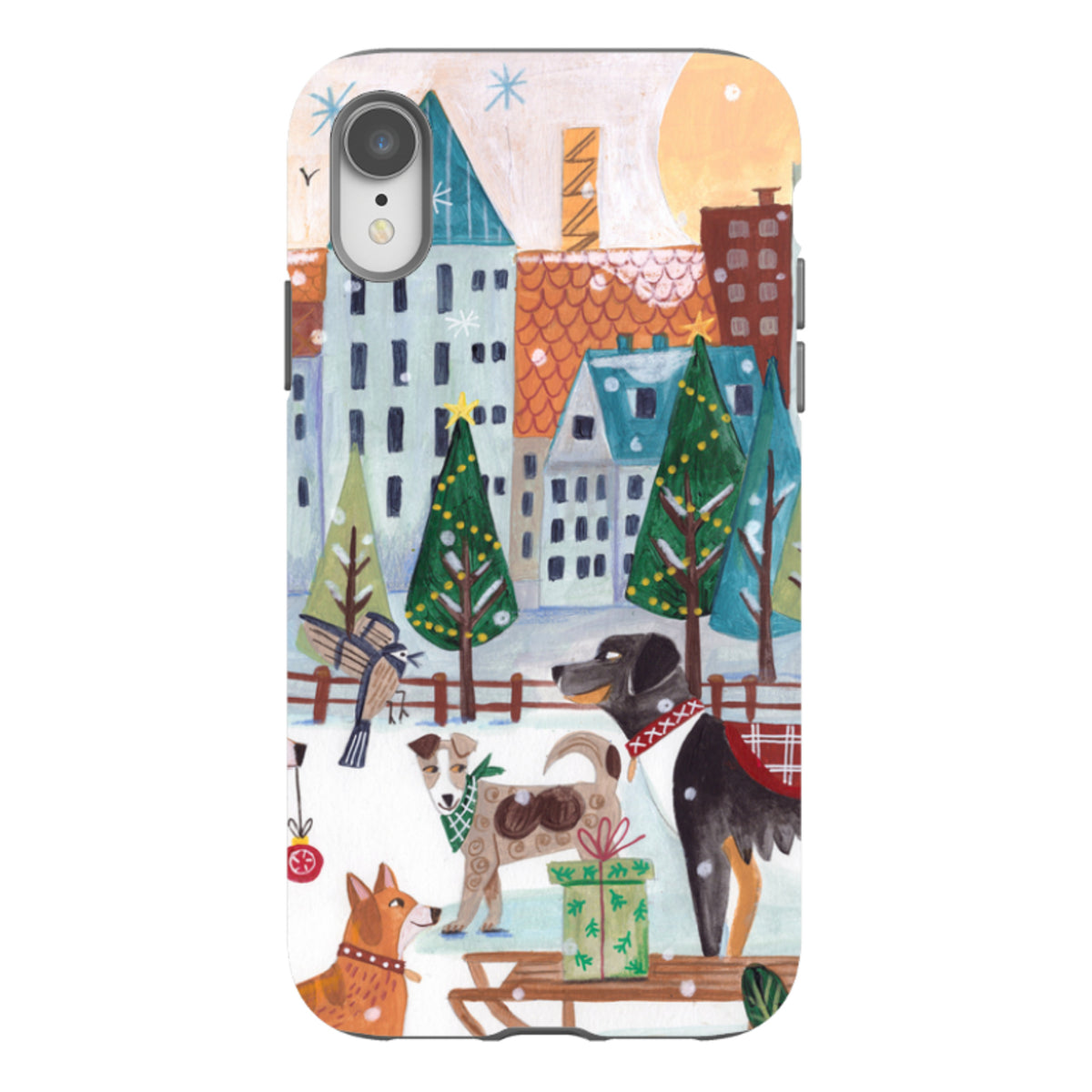 iPhone Schutzhülle Robust – Weihnachts-Hunde von Caroline Bonne Muller