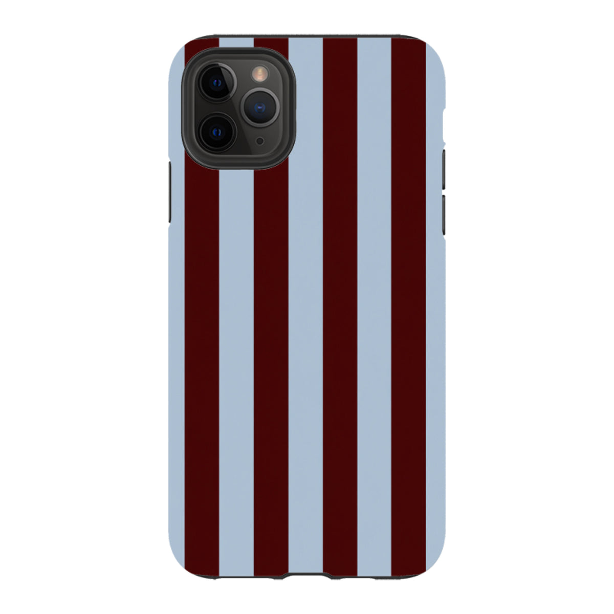 iPhone Tough Case – Bordeauxrot & Himmelblau Gestreift