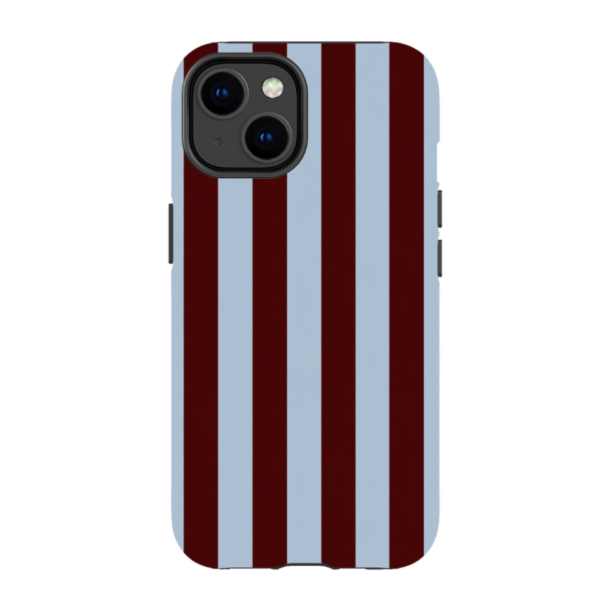 iPhone Tough Case – Bordeauxrot & Himmelblau Gestreift