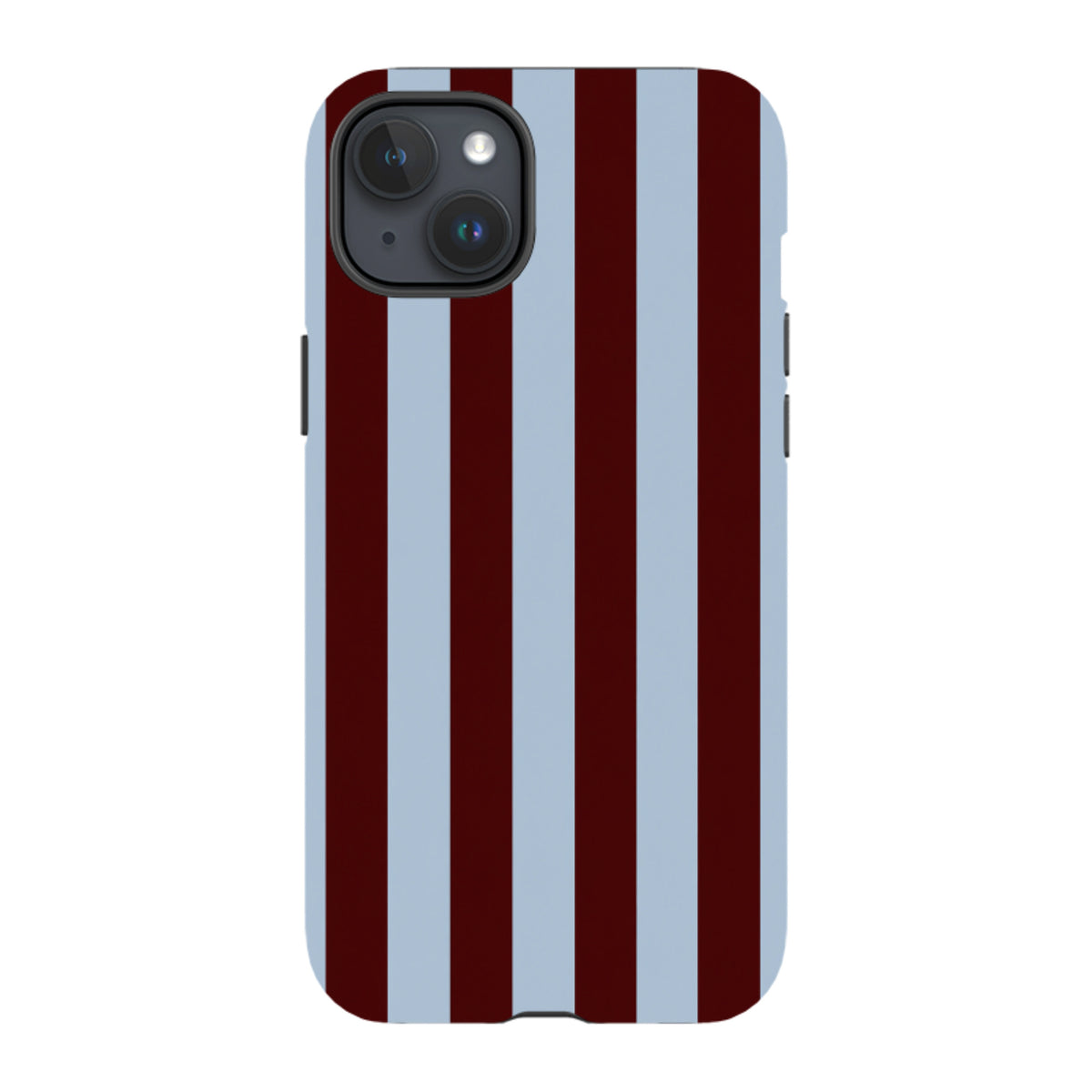 iPhone Tough Case – Bordeauxrot & Himmelblau Gestreift
