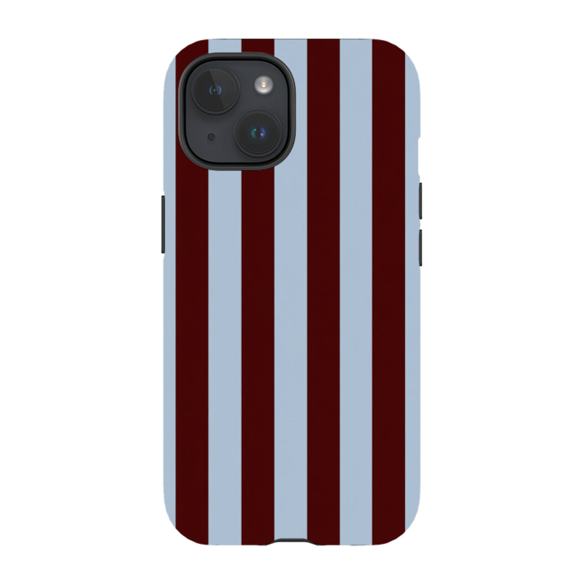 iPhone Tough Case – Bordeauxrot & Himmelblau Gestreift