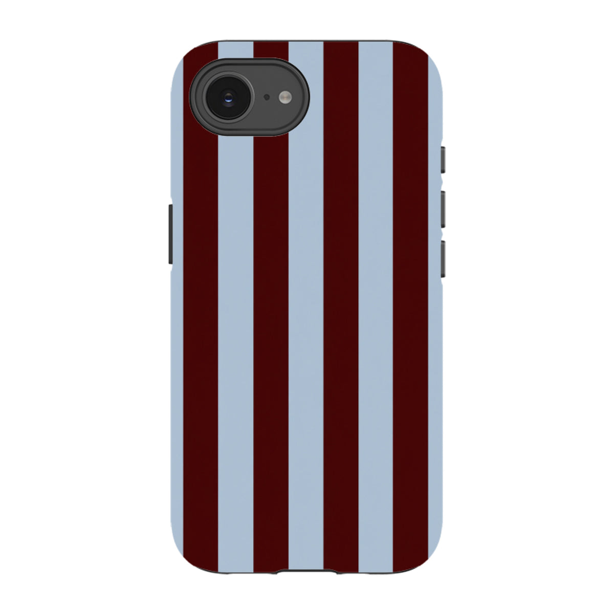 iPhone Tough Case – Bordeauxrot & Himmelblau Gestreift
