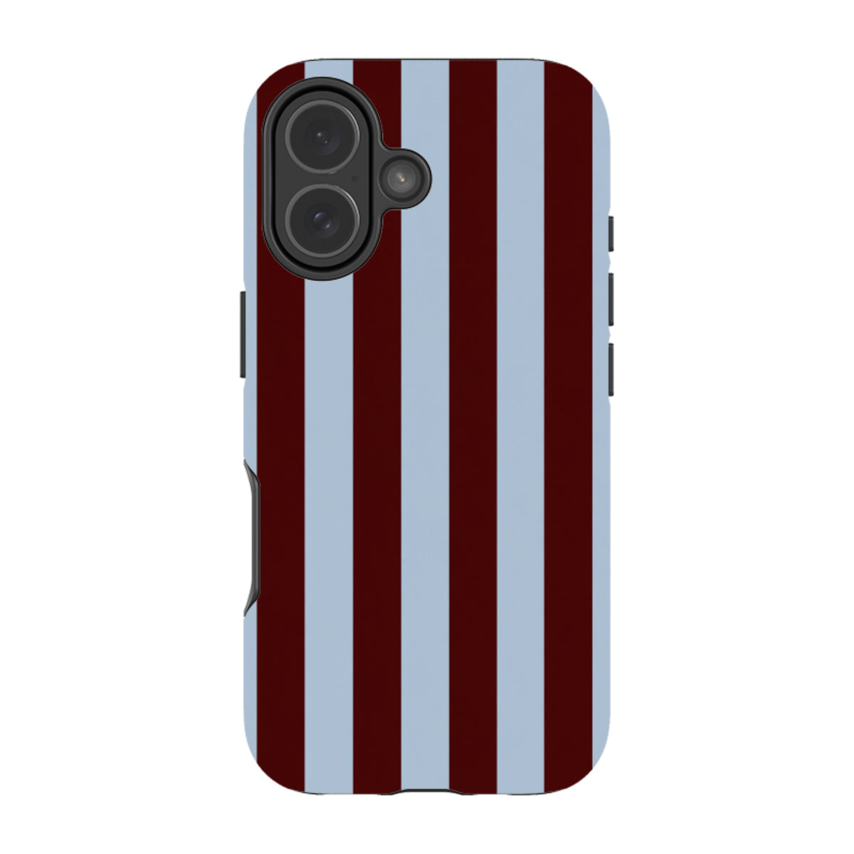 iPhone Tough Case – Bordeauxrot & Himmelblau Gestreift