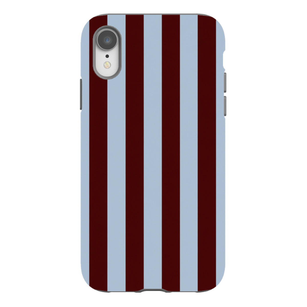 iPhone Tough Case – Bordeauxrot & Himmelblau Gestreift