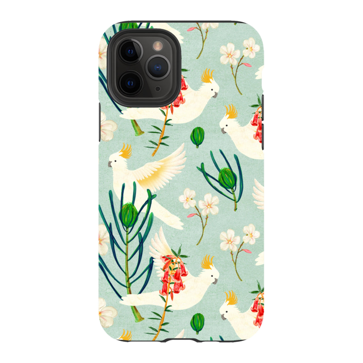 iPhone Tough Case - Cockatoo And Flowers By Katherine Quinn