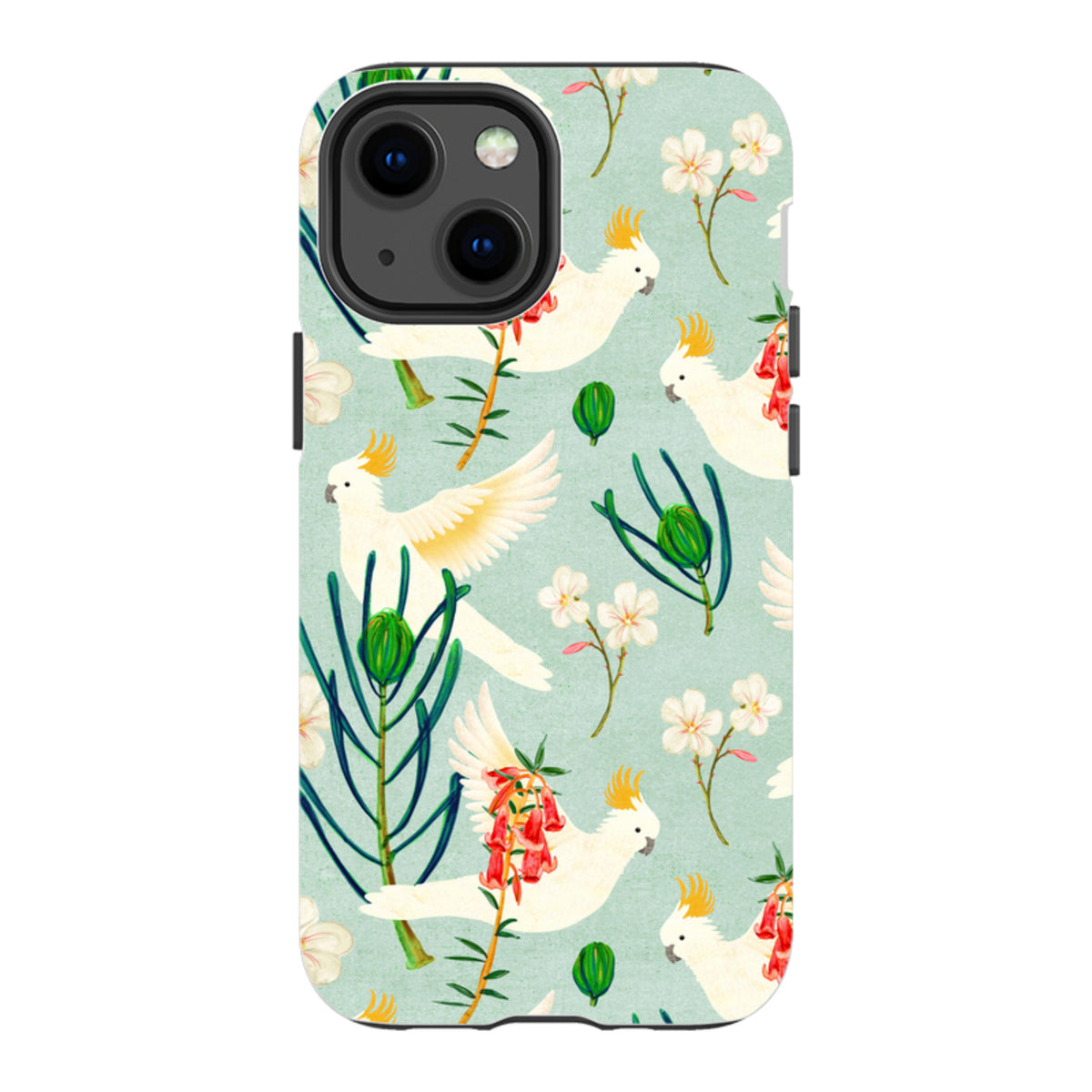 iPhone Tough Case - Cockatoo And Flowers By Katherine Quinn