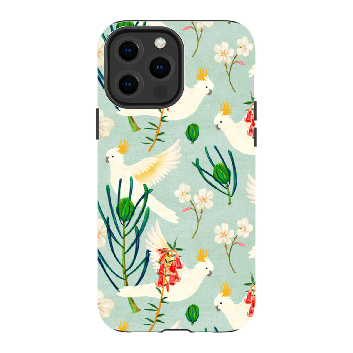 iPhone Tough Case - Cockatoo And Flowers By Katherine Quinn