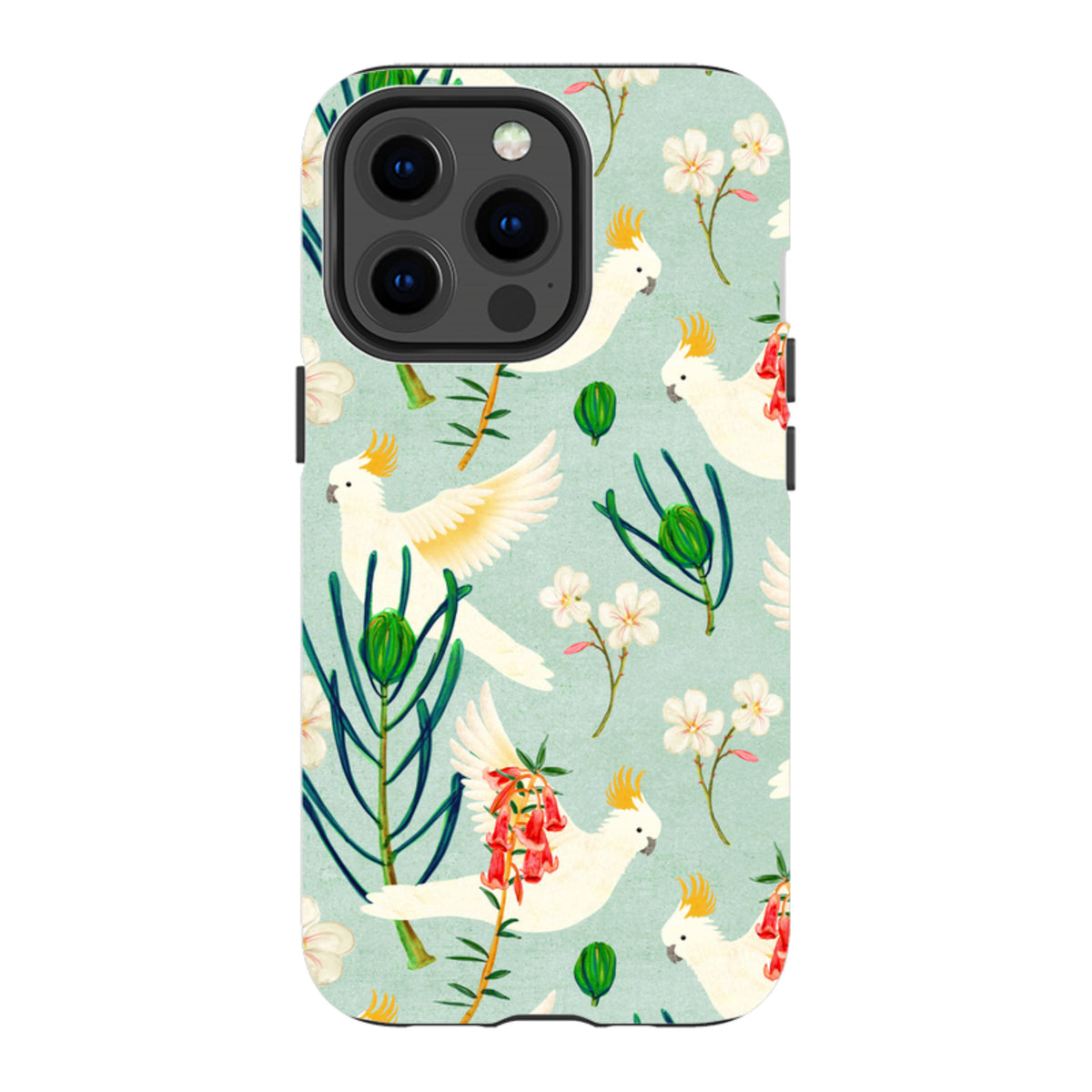 iPhone Tough Case - Cockatoo And Flowers By Katherine Quinn