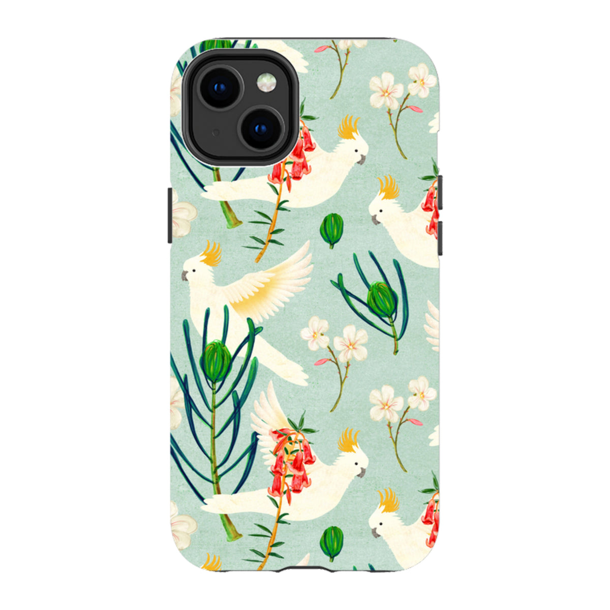 iPhone Tough Case - Cockatoo And Flowers By Katherine Quinn