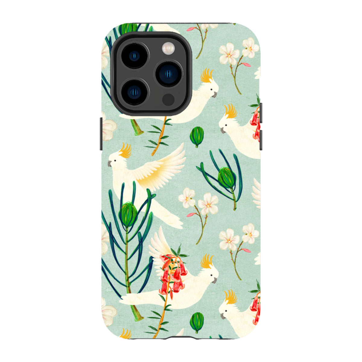 iPhone Tough Case - Cockatoo And Flowers By Katherine Quinn