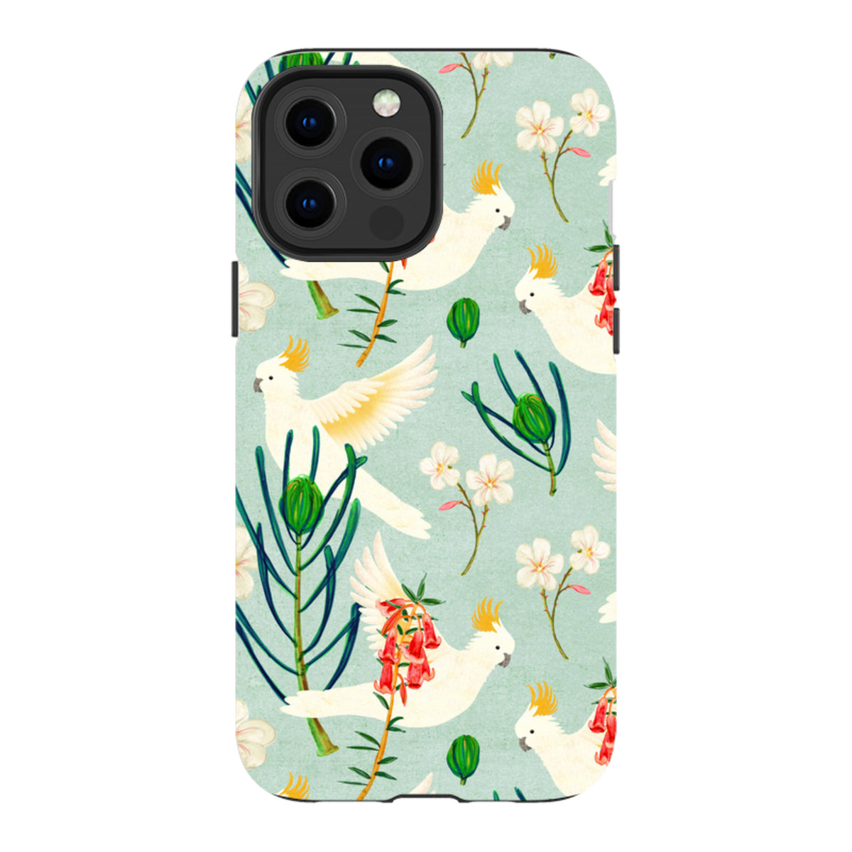 iPhone Tough Case - Cockatoo And Flowers By Katherine Quinn