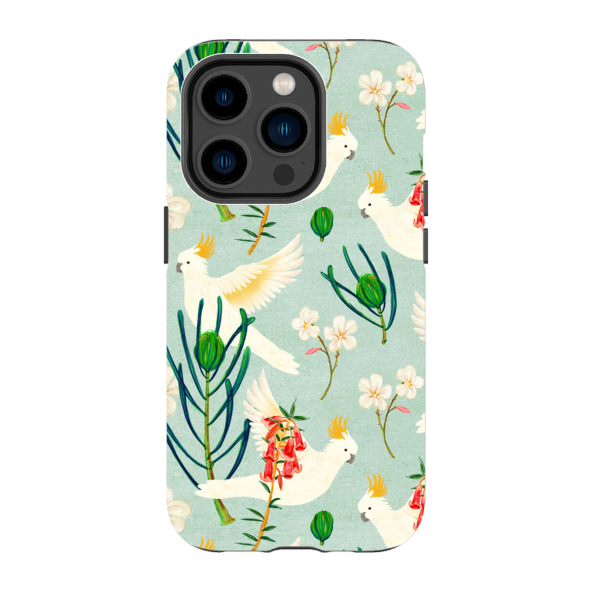 iPhone Tough Case - Cockatoo And Flowers By Katherine Quinn