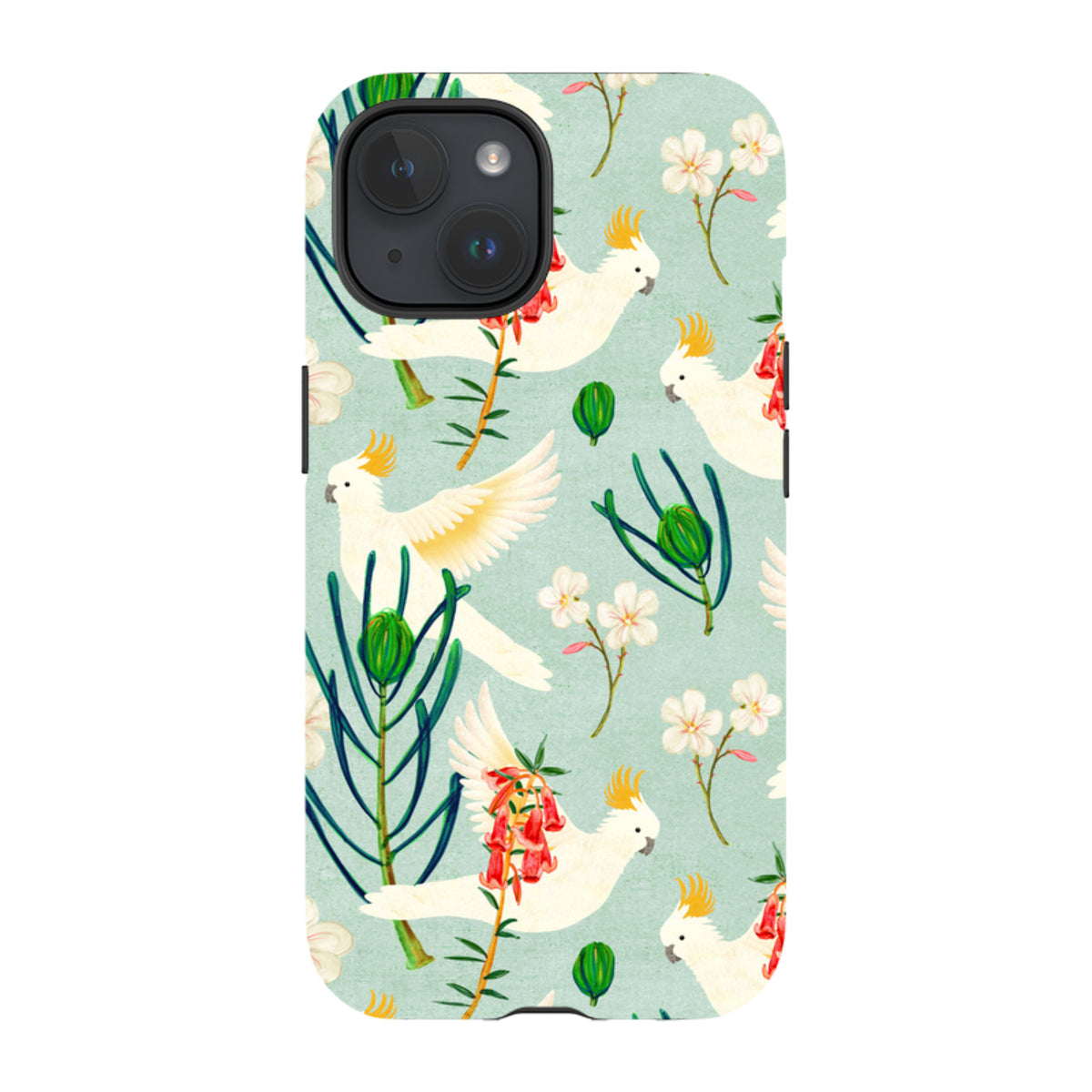 iPhone Tough Case - Cockatoo And Flowers By Katherine Quinn