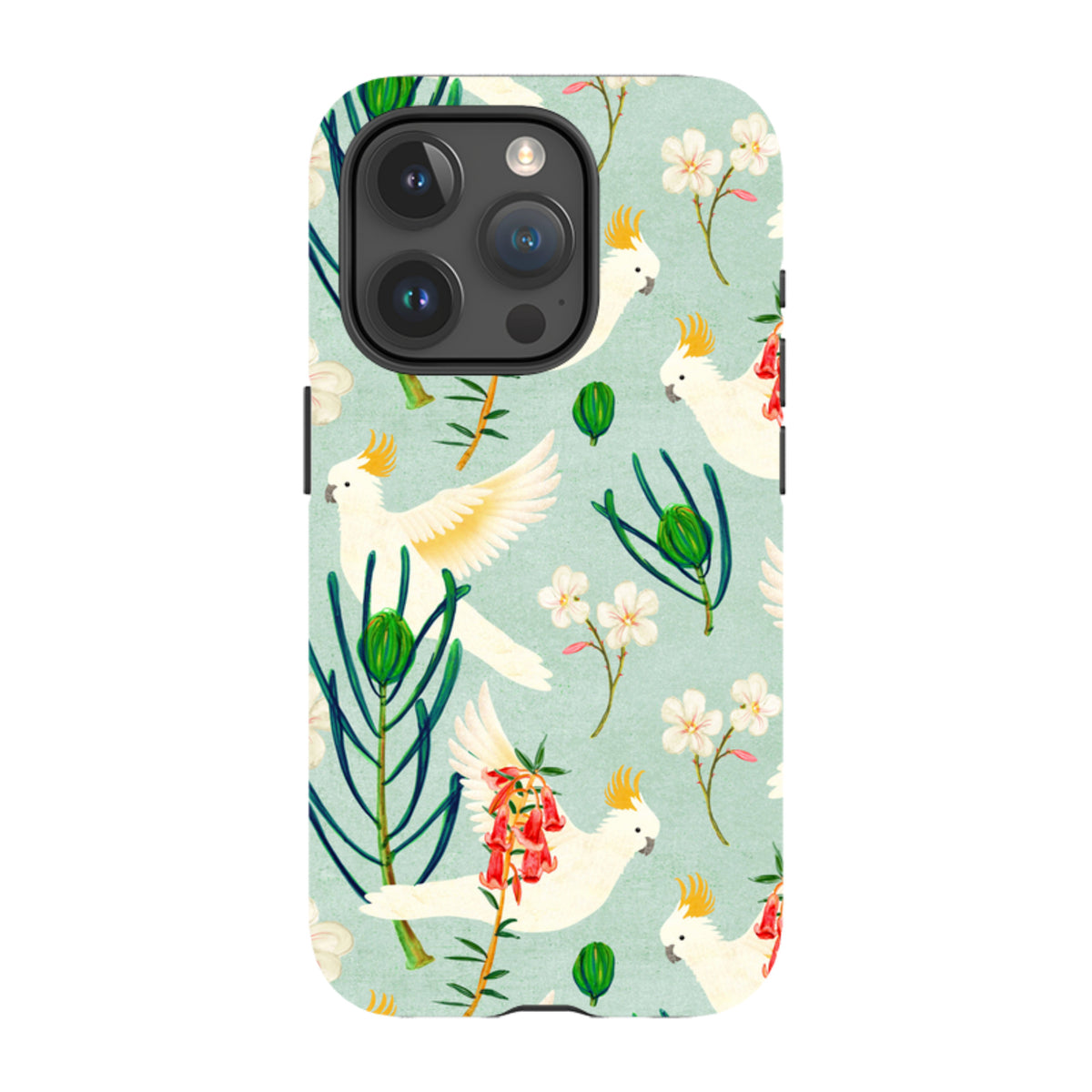 iPhone Tough Case - Cockatoo And Flowers By Katherine Quinn