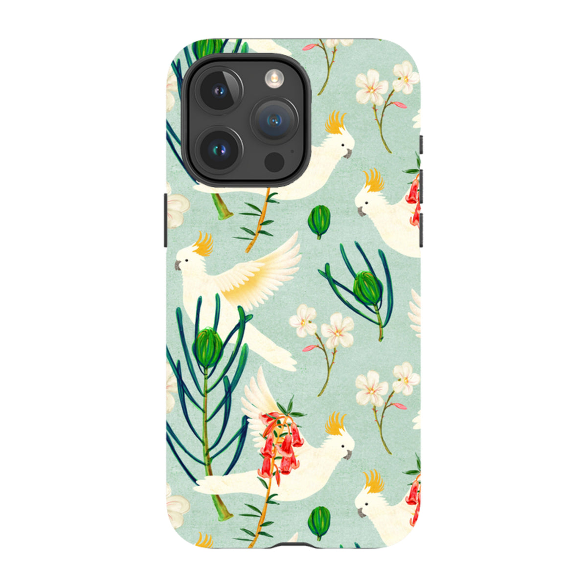 iPhone Tough Case - Cockatoo And Flowers By Katherine Quinn