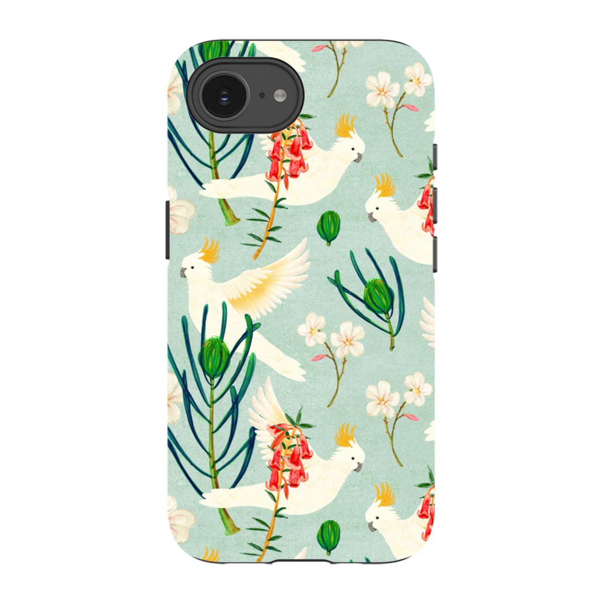 iPhone Tough Case - Cockatoo And Flowers By Katherine Quinn