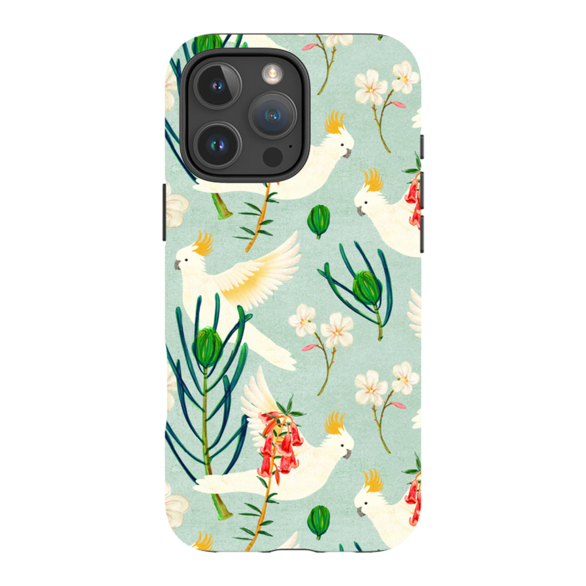 iPhone Tough Case - Cockatoo And Flowers By Katherine Quinn