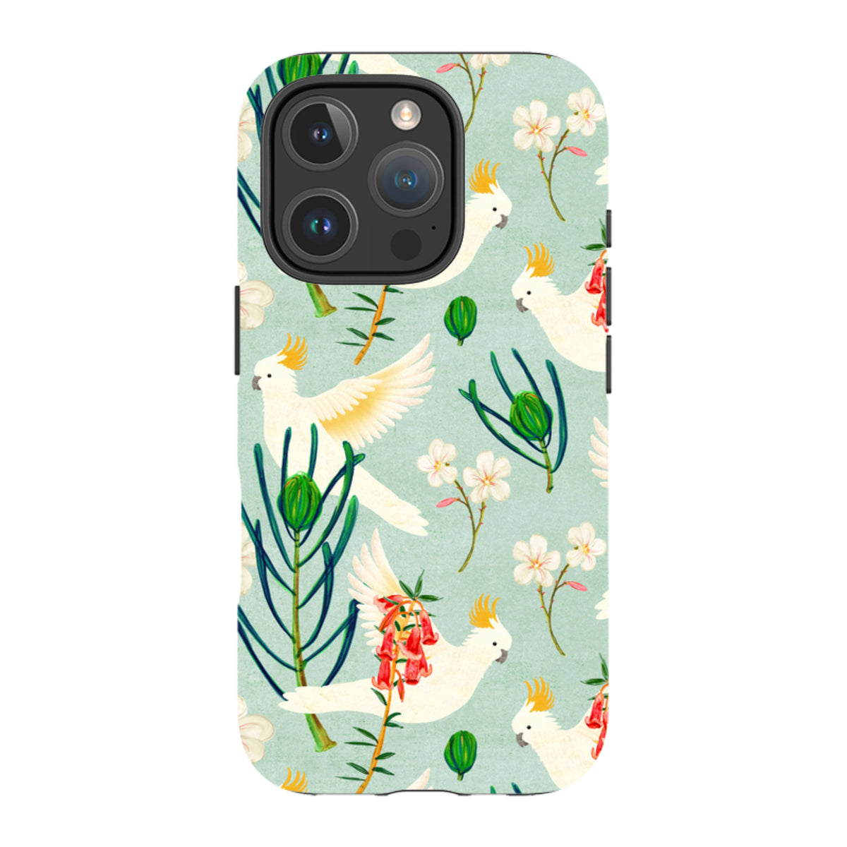 iPhone Tough Case - Cockatoo And Flowers By Katherine Quinn