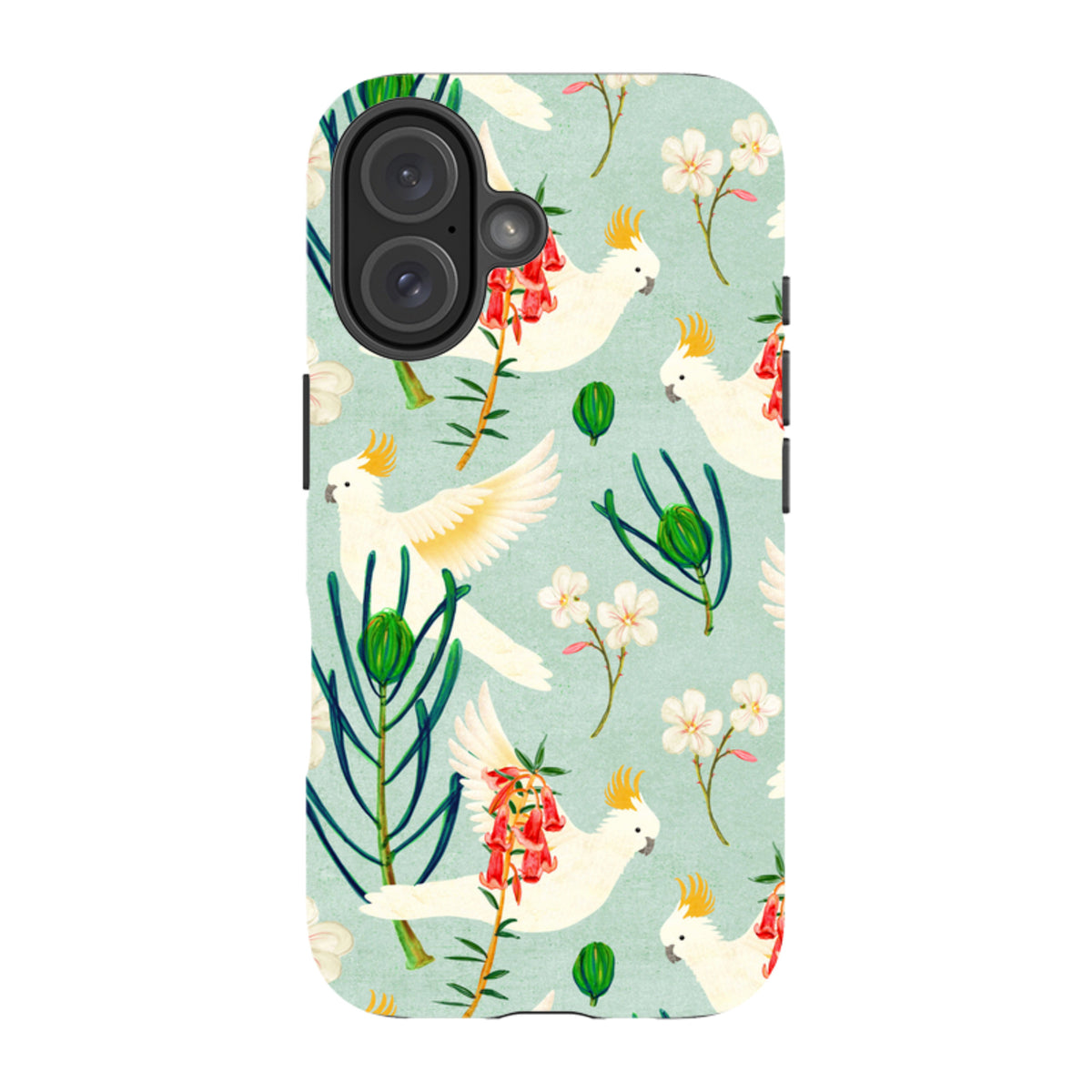 iPhone Tough Case - Cockatoo And Flowers By Katherine Quinn