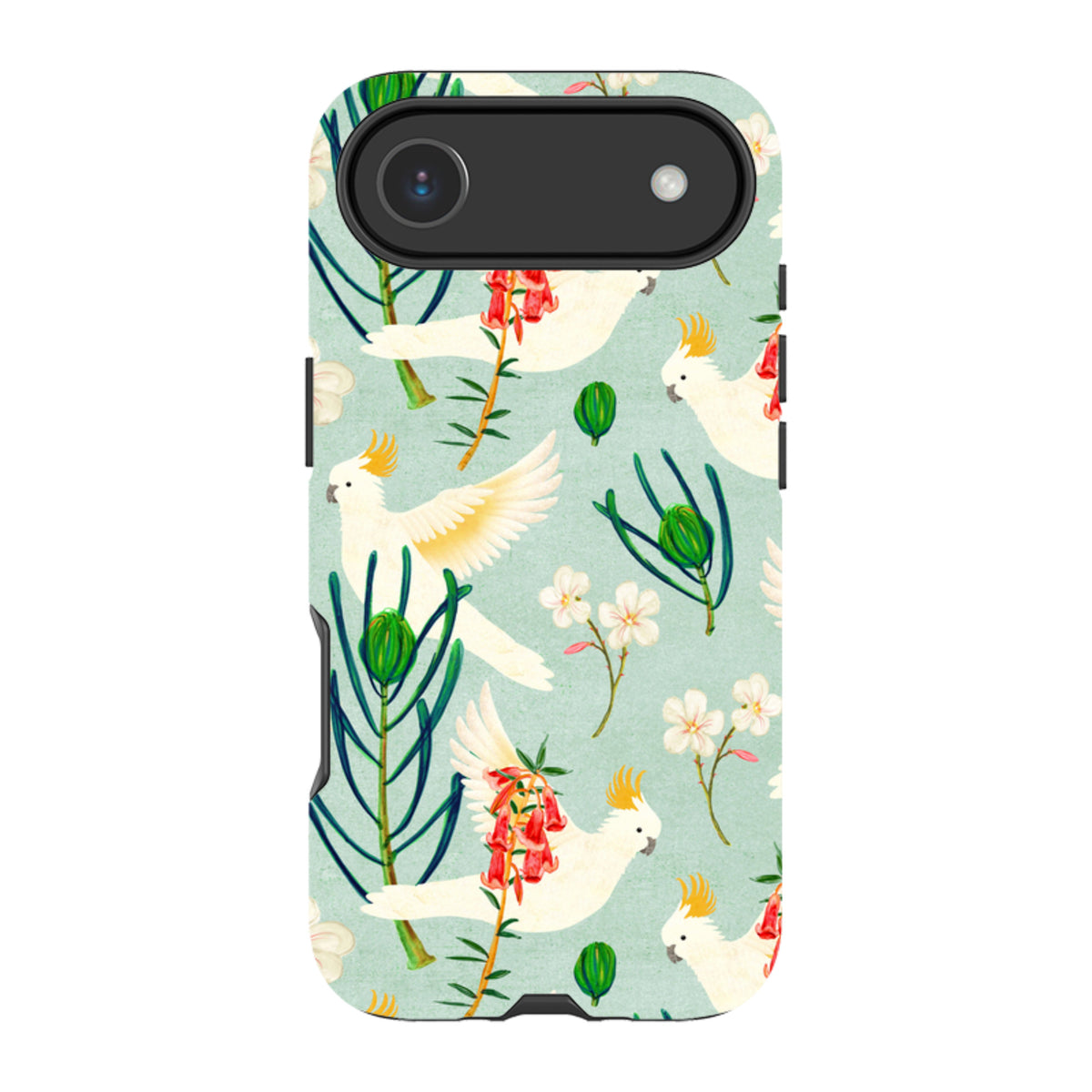 iPhone Tough Case - Cockatoo And Flowers By Katherine Quinn