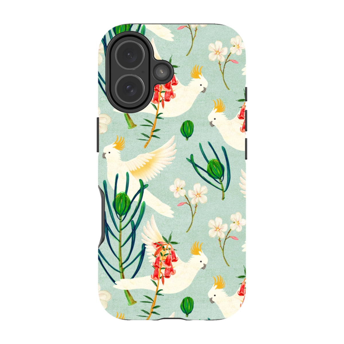 iPhone Tough Case - Cockatoo And Flowers By Katherine Quinn