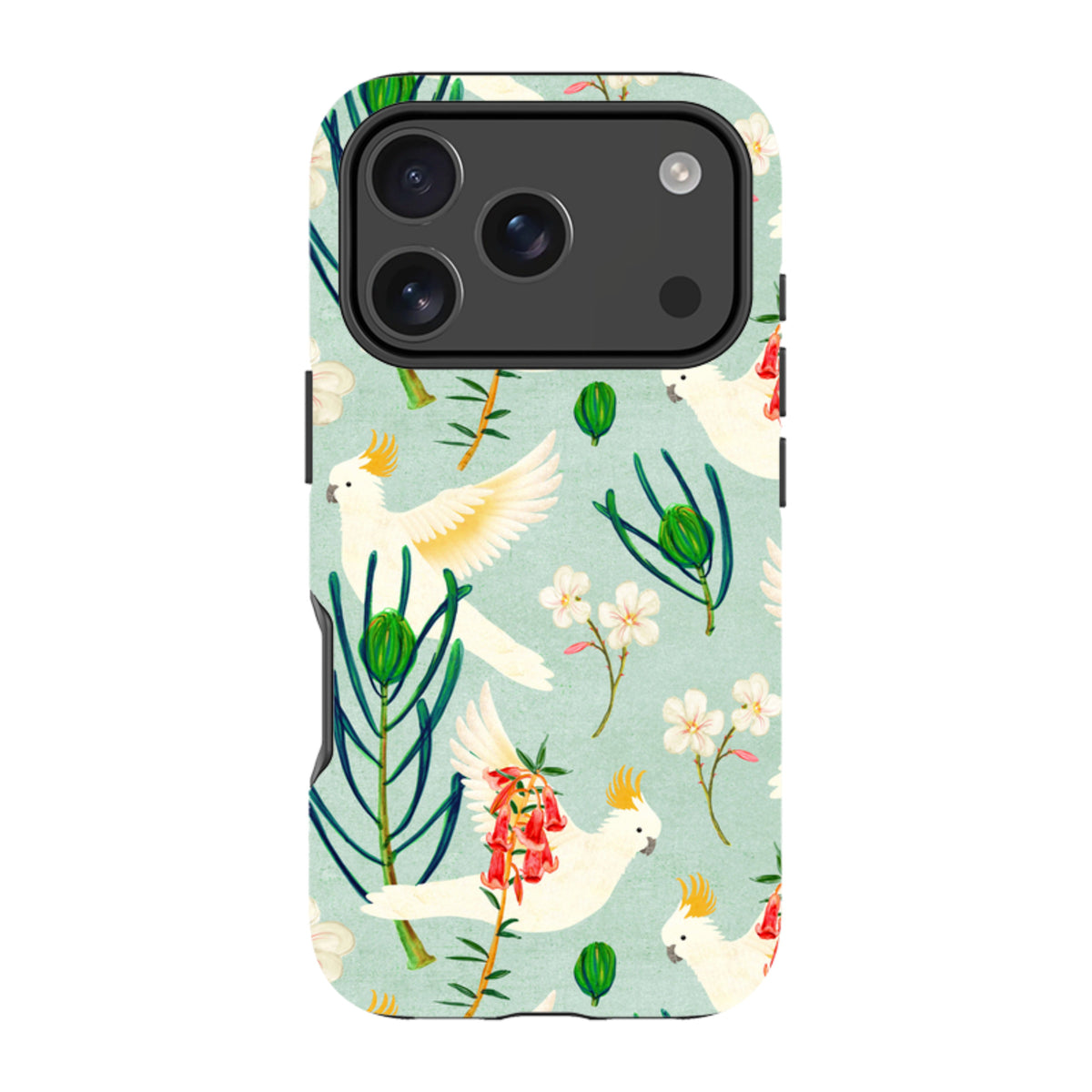 iPhone Tough Case - Cockatoo And Flowers By Katherine Quinn