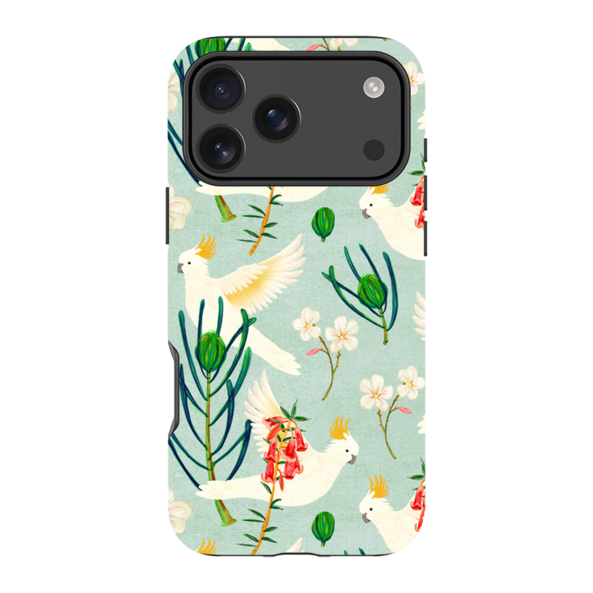 iPhone Tough Case - Cockatoo And Flowers By Katherine Quinn