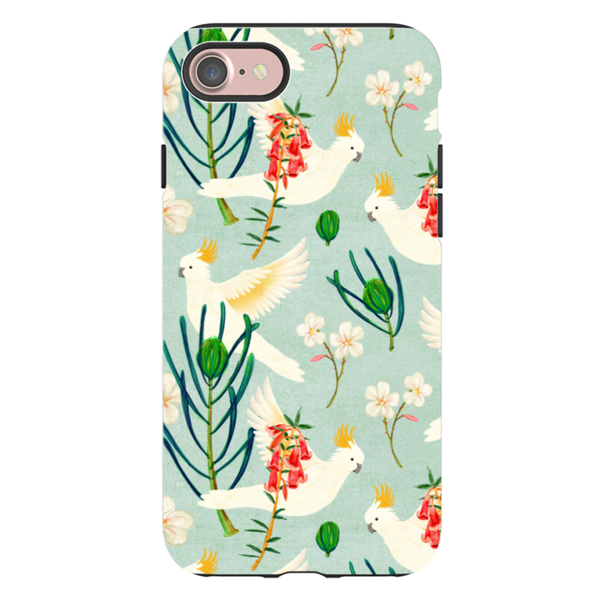 iPhone Tough Case - Cockatoo And Flowers By Katherine Quinn