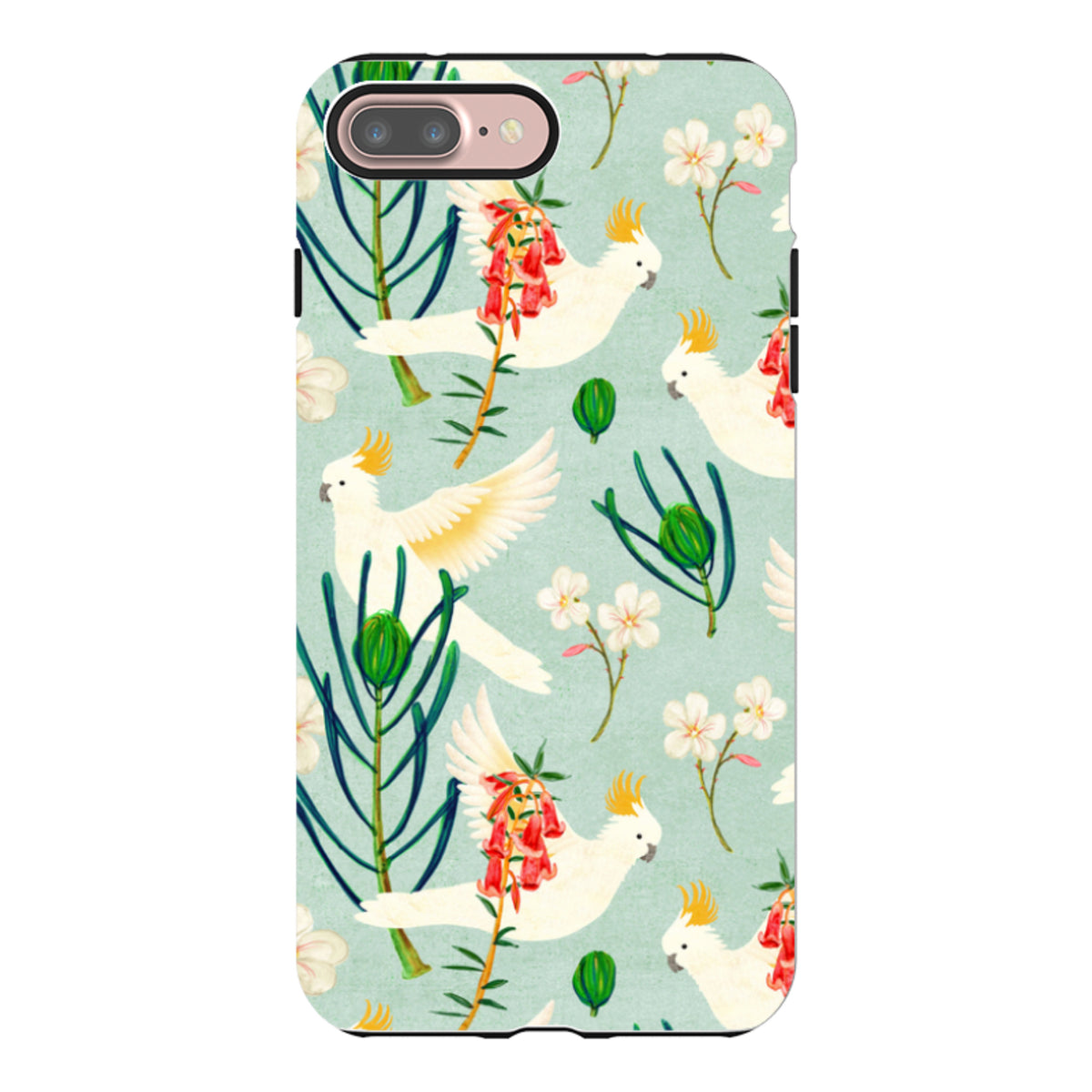 iPhone Tough Case - Cockatoo And Flowers By Katherine Quinn