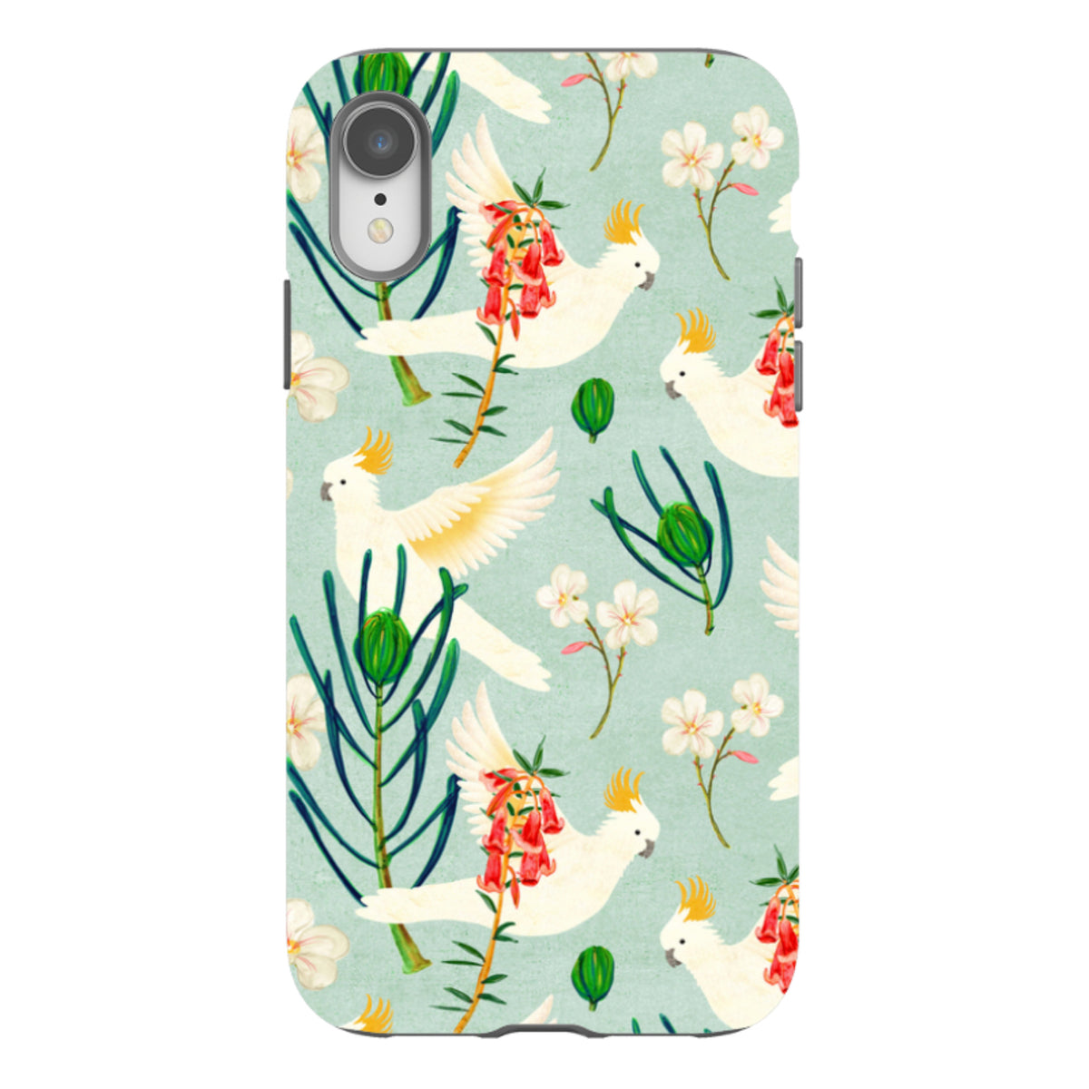 iPhone Tough Case - Cockatoo And Flowers By Katherine Quinn