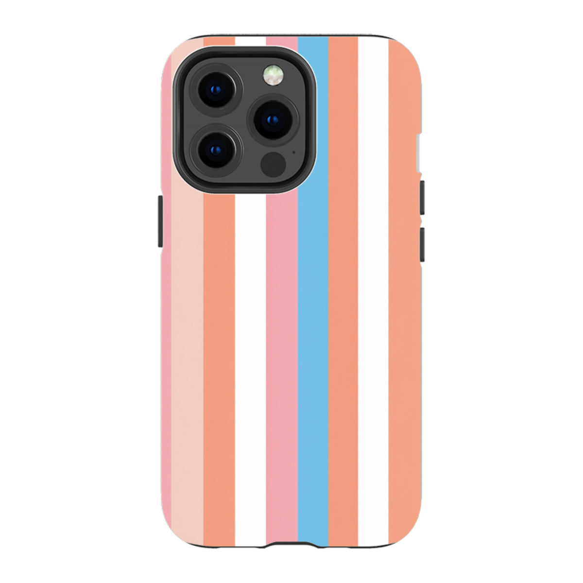 iPhone Tough Case - Coral Pink Stripe