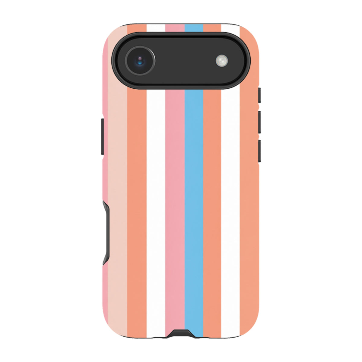 iPhone Tough Case - Coral Pink Stripe