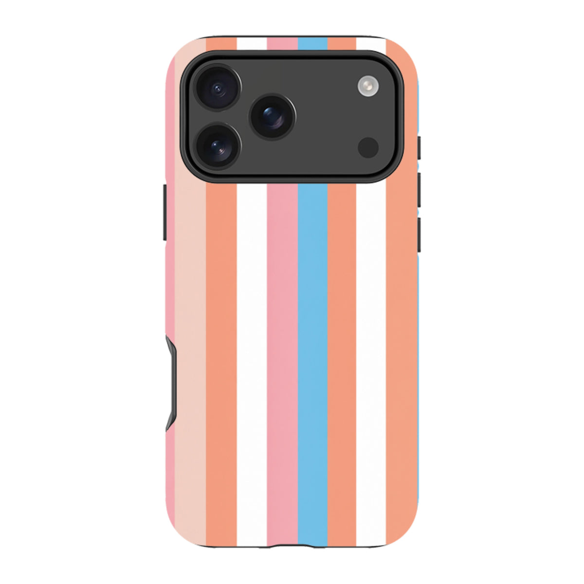 iPhone Tough Case - Coral Pink Stripe
