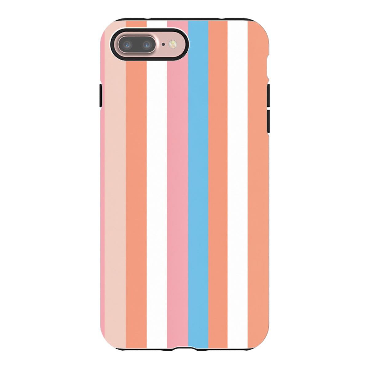 iPhone Tough Case - Coral Pink Stripe