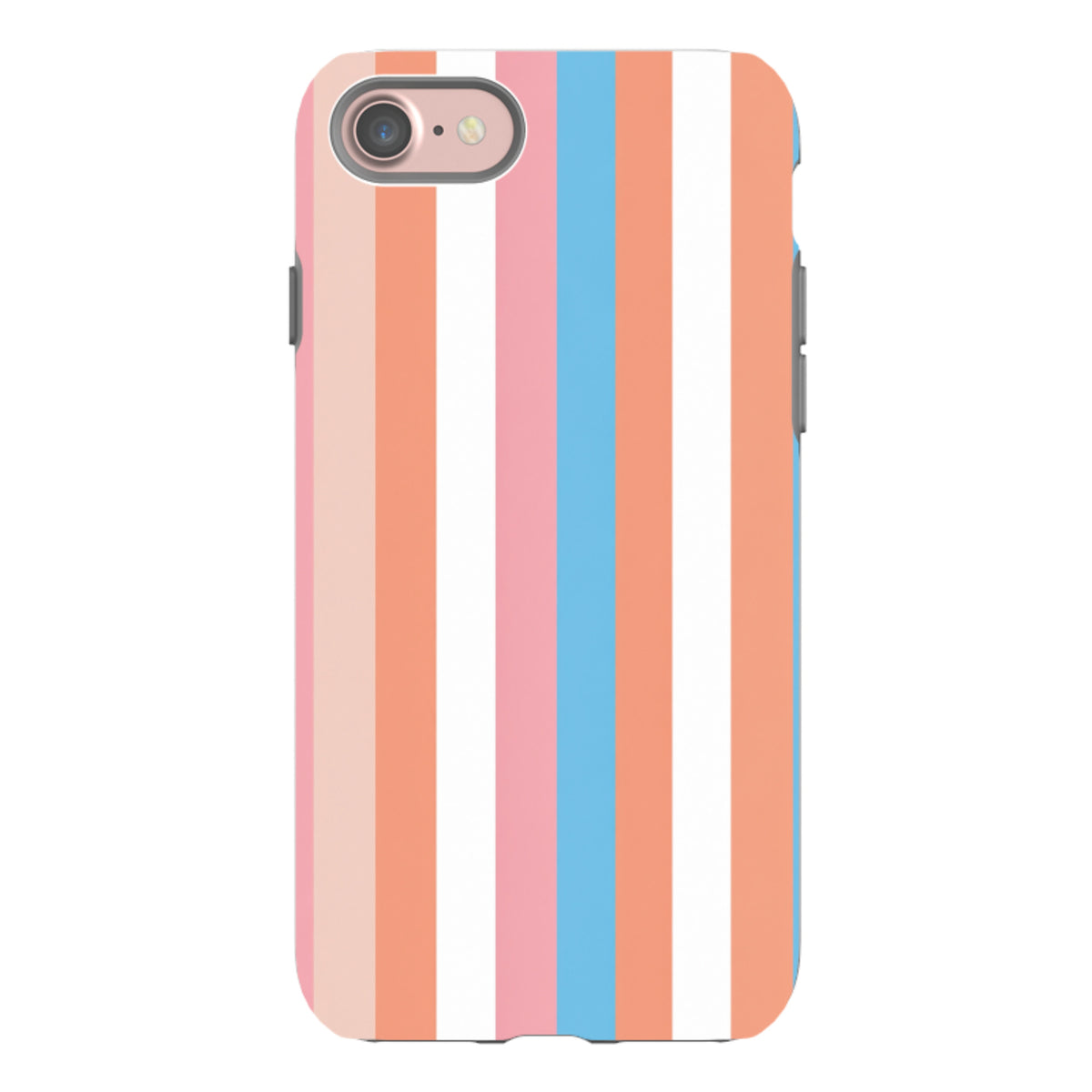 iPhone Tough Case - Coral Pink Stripe