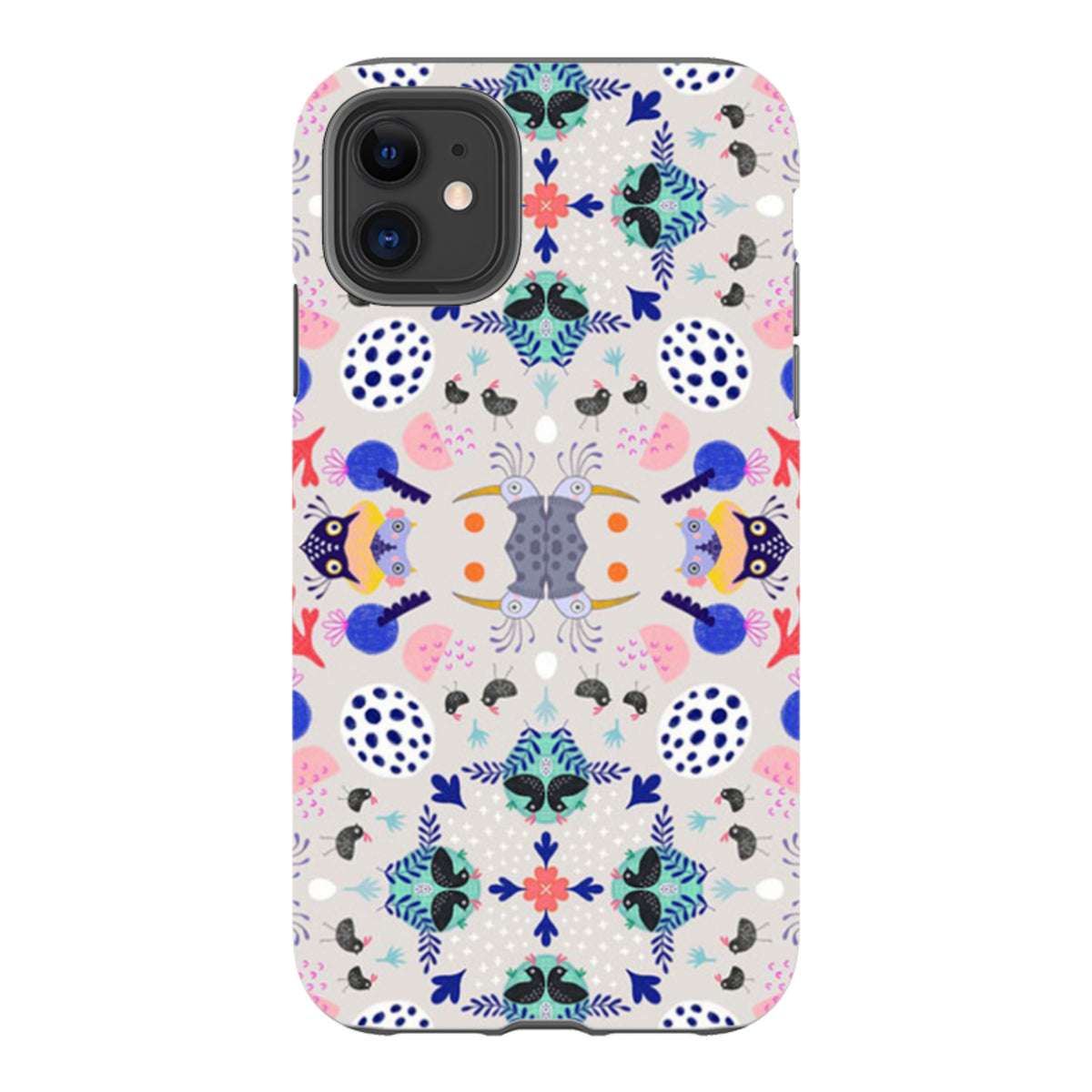 iPhone Tough Case - Crazy Bird Pattern By Mia Underwood