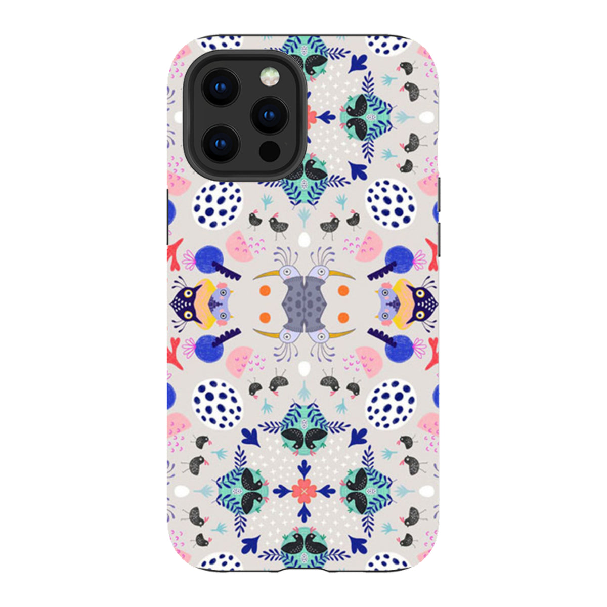 iPhone Tough Case - Crazy Bird Pattern By Mia Underwood