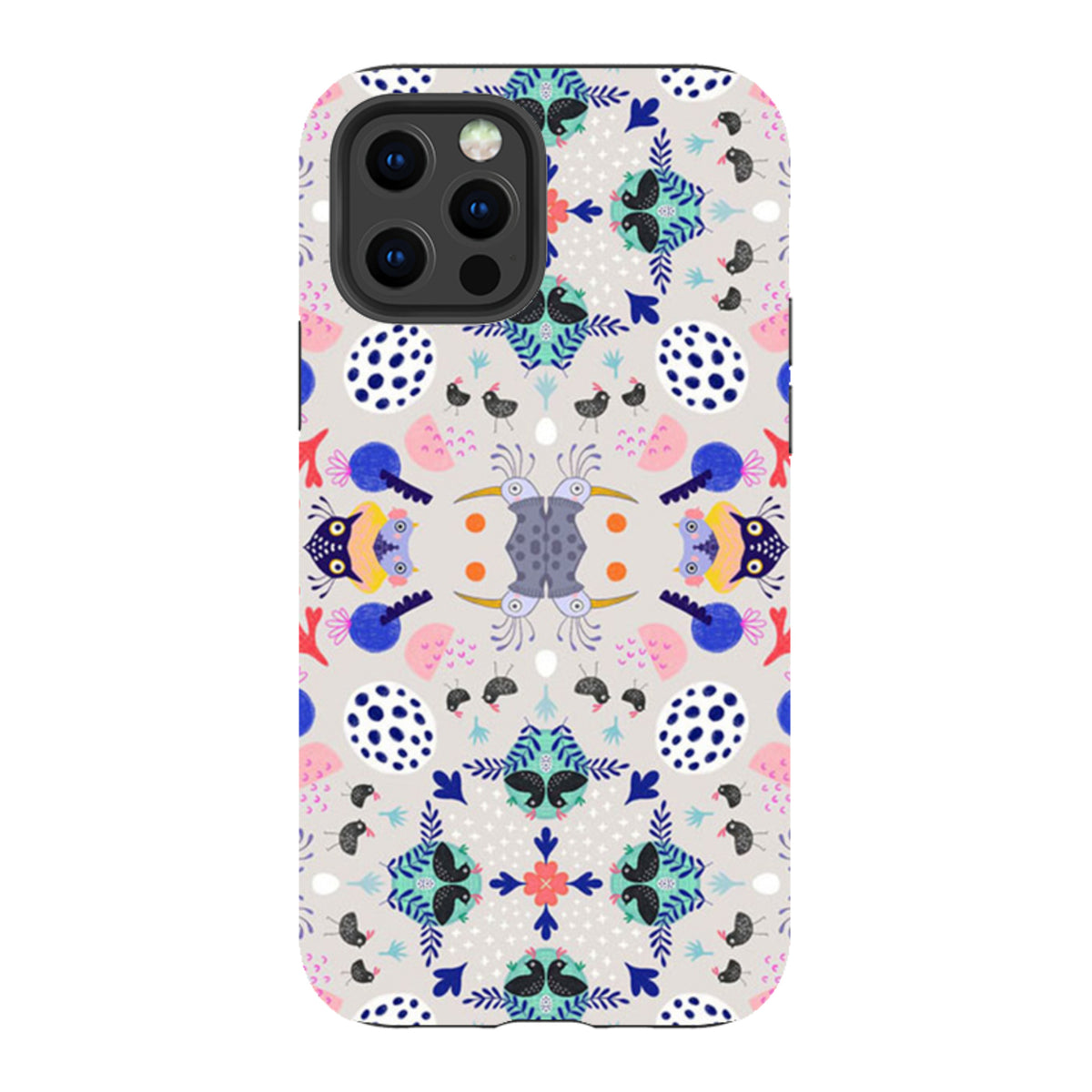 iPhone Tough Case - Crazy Bird Pattern By Mia Underwood