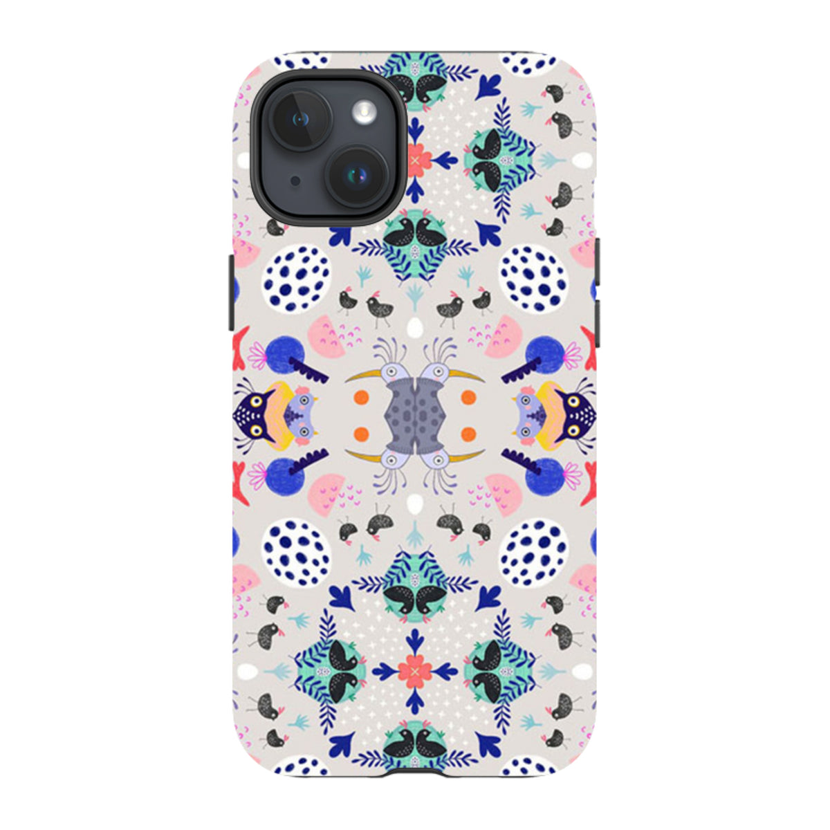 iPhone Tough Case - Crazy Bird Pattern By Mia Underwood