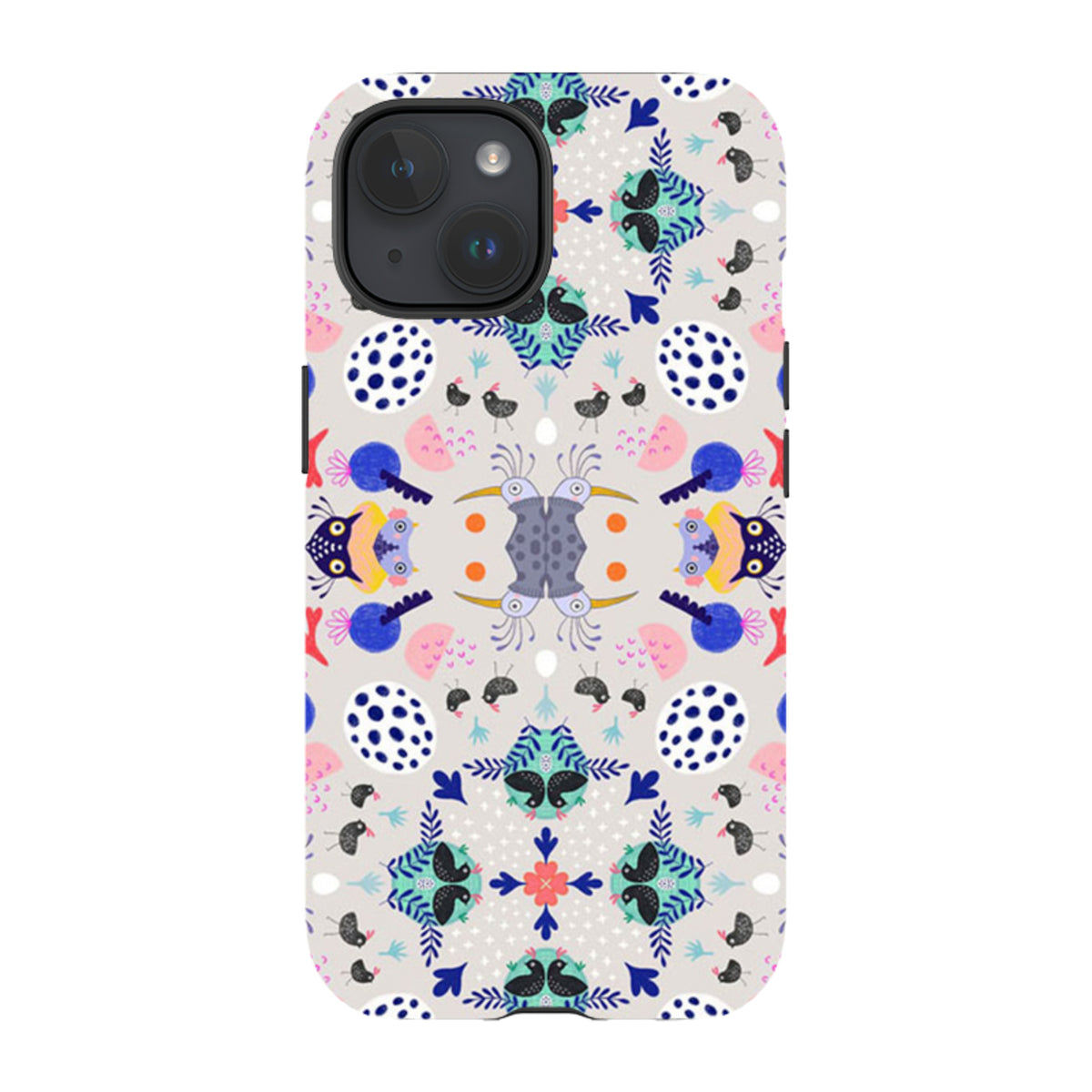 iPhone Tough Case - Crazy Bird Pattern By Mia Underwood
