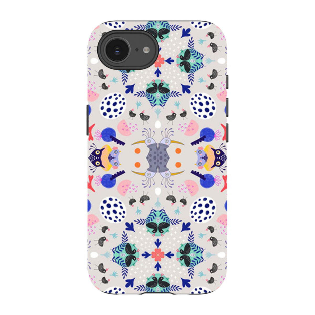 iPhone Tough Case - Crazy Bird Pattern By Mia Underwood