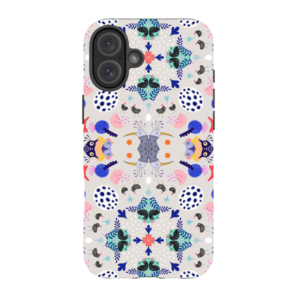 iPhone Tough Case - Crazy Bird Pattern By Mia Underwood
