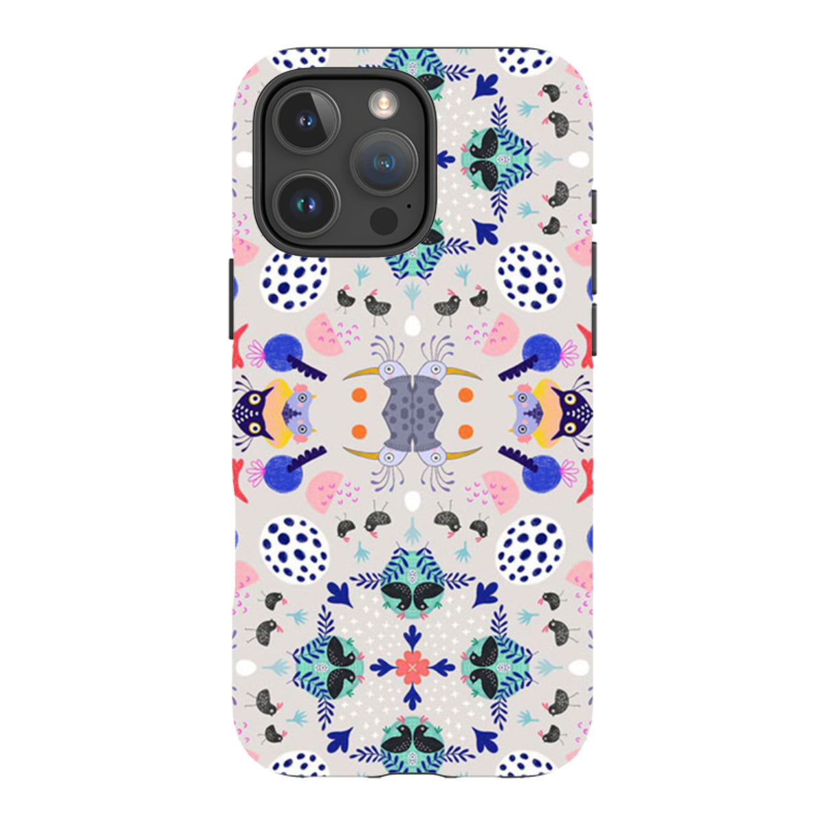 iPhone Tough Case - Crazy Bird Pattern By Mia Underwood