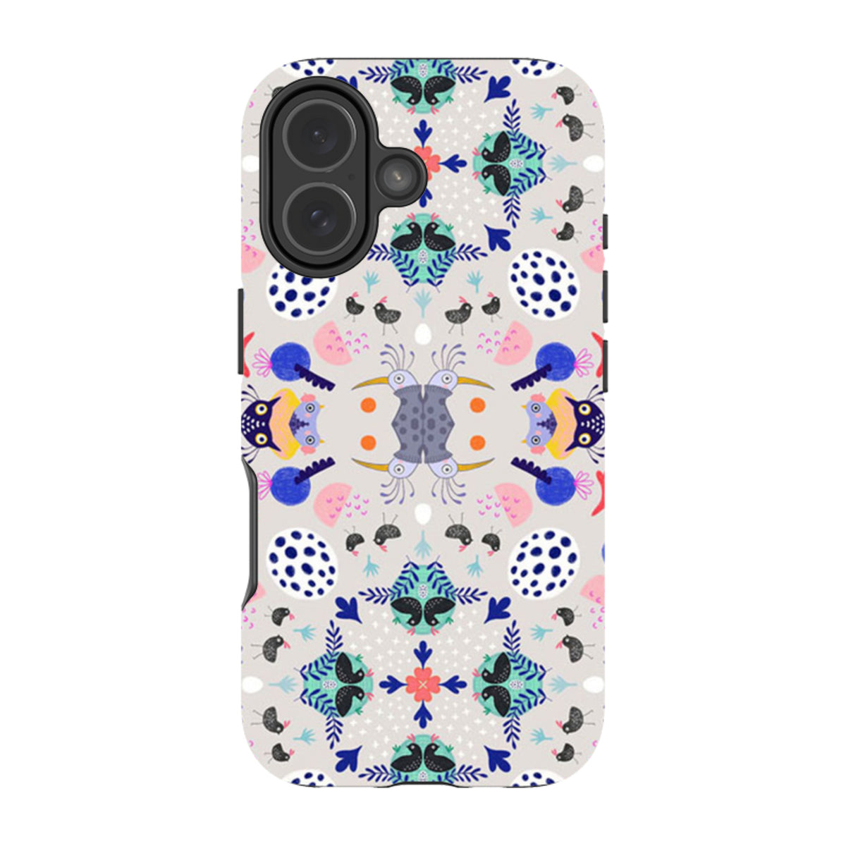 iPhone Tough Case - Crazy Bird Pattern By Mia Underwood